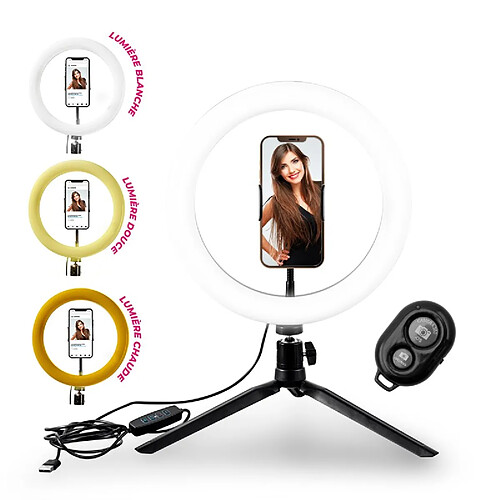 Wi-Light Trépied Selfie Avec Anneau Lumineux 3 Couleurs Rl1 Wi Light