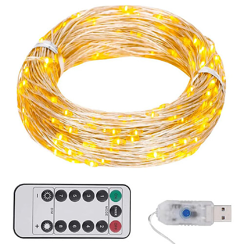 vidaXL Guirlande LED avec 150 LED Blanc chaud 15 m