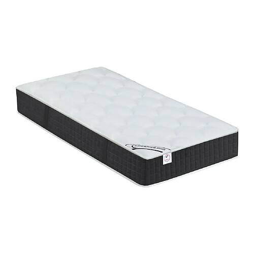 Vente-Unique Matelas de relaxation 80 x 200 cm ressorts ensachés et mémoire de forme ép.24cm - PAROX II de DREAMEA