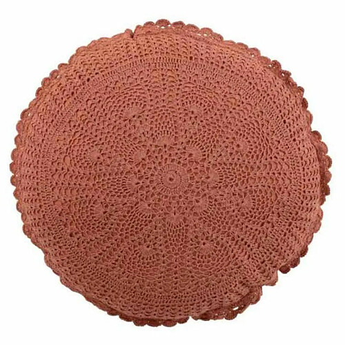 Paris Prix Coussin Rond Déco Dentelle 40cm Marron