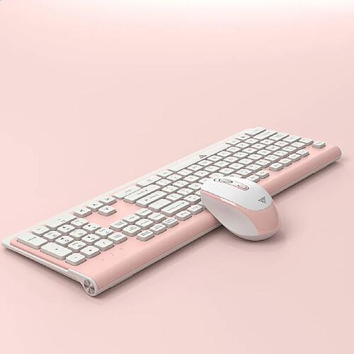 Ensemble clavier et souris sans fil 2.4G pour bureau à domicile sans fil ultra-mince - Rose