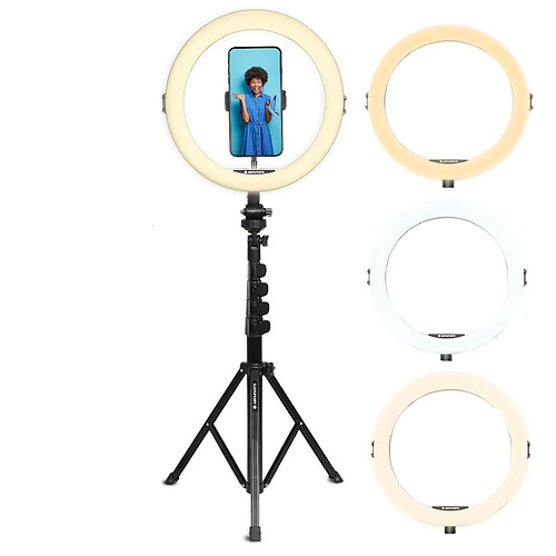 Agfa Photo AgfaPhoto Ring Light Realiview ARL11XL avec trépied - Lumiere LED pour téléphone, selfies, vidéos, Youtube, maquillage, TikTok - Noir