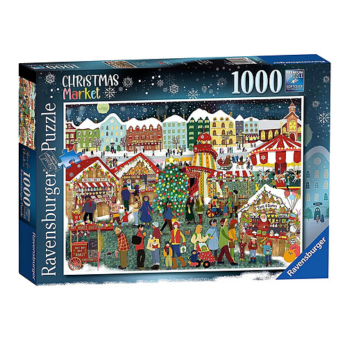 Ravensburger Puzzle 1000 pièces Le Marché de Noël avec Technologie de Soft click Multicolore