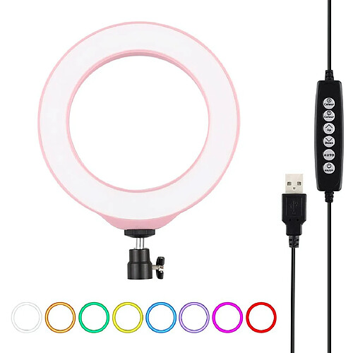 Yonis Ring Light LED RGBW 10 Modes Avec Trépied