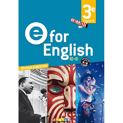 E for English 3e, cycle 4, A2-B1 : nouveau programme · Occasion