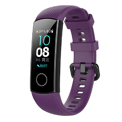 Bracelet en silicone remplacement, longueur : 95.6+124.8mm violet pour votre Huawei Honor Band 4