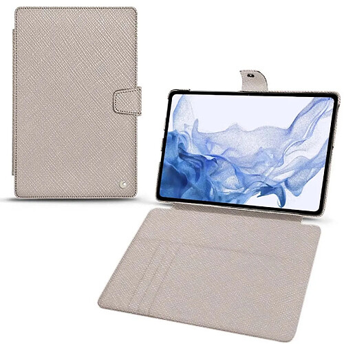 Housse cuir Samsung Galaxy Tab S8 Ultra - Rabat portefeuille - Taupe innocent ( Pantone #d6d2c4 ) - NOREVE