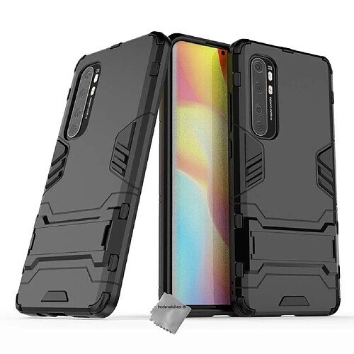 Htdmobiles Coque rigide anti choc pour Xiaomi Mi Note 10 Lite + verre trempe - NOIR