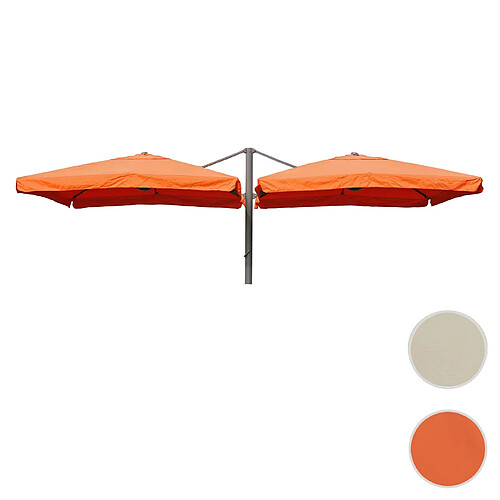 Mendler Revêtement de parasol T44, 8 baleines 3x3m polyester, pour double parasol T44 ~ terre cuite avec flap