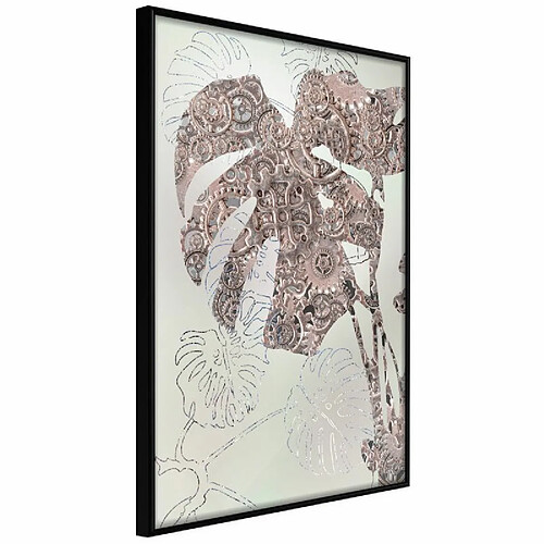 Paris Prix Affiche Murale Encadrée Ornamented Monstera 30 x 45 cm Noir