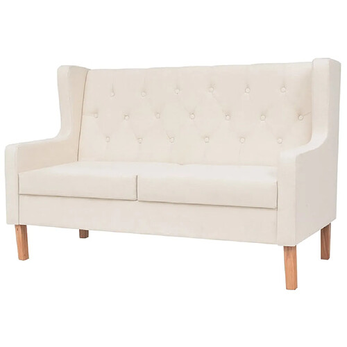 Maison Chic Ensemble de canapés 2 pcs, Canapé droit Sofa pour Salon tissu blanc crème -GKD398565