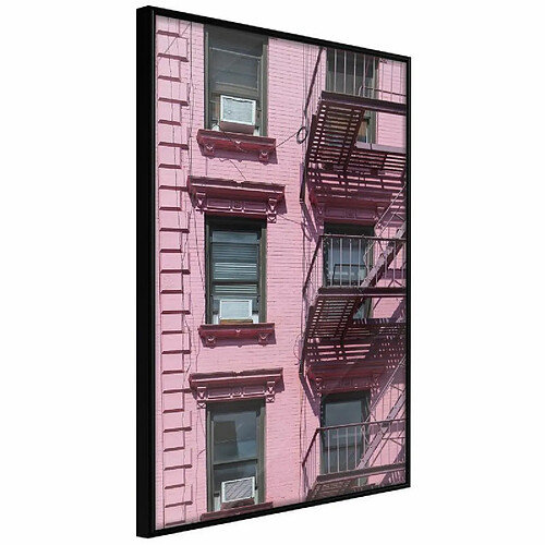 Paris Prix Affiche Murale Encadrée Pink Facade 40 x 60 cm Noir