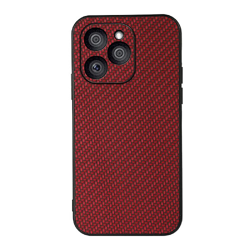 Coque en TPU + PU texture en fibre de carbone, anti-empreintes digitales rouge pour votre Honor 60 SE