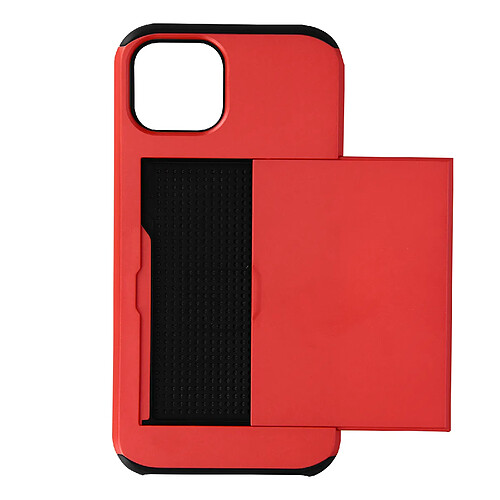 Avizar Coque iPhone 13 Pro avec Rangement Carte Coulissant Antichoc Defender Rouge