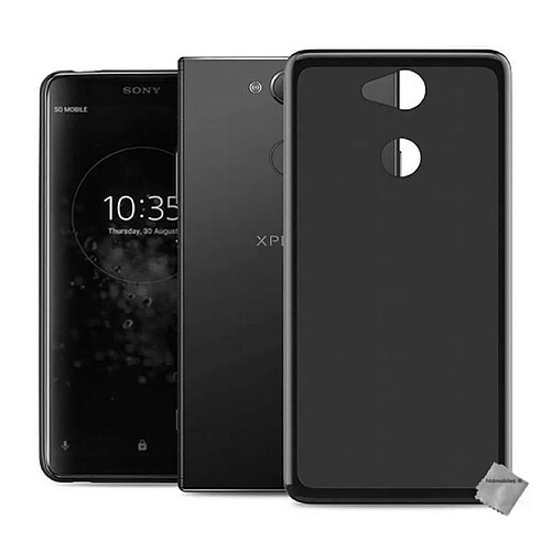 Htdmobiles Coque silicone gel fine pour Sony Xperia XA2 Plus + verre trempe - NOIR