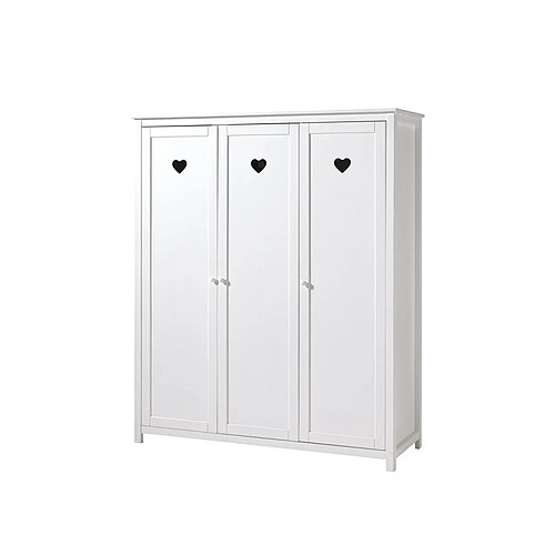 Mes Armoire 3 portes 159x57x190,5 cm en pin blanc - AMORENA