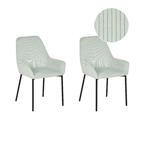 Beliani Chaise de salle à manger LOVERNA Set de 2 Vert menthe