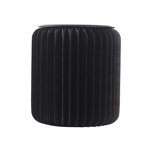 Ideanature Pouf design en carton plié 35 cm noir.