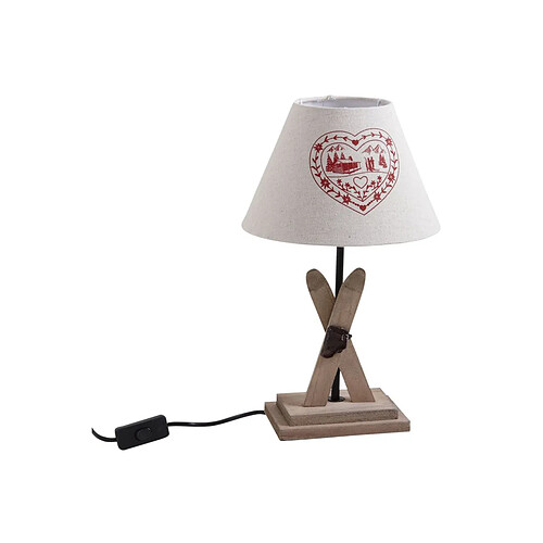 Aubry Gaspard Lampe avec pied en bois décor ski.