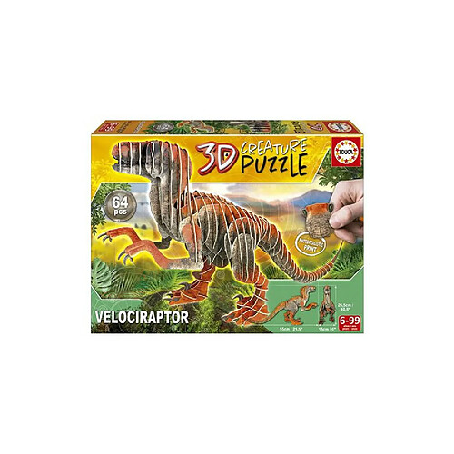 Educa Borras EDUCA - Velociraptor - 3D Creature Puzzle