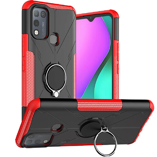 Coque en TPU 2-en-1, airbag quatre coins avec béquille pour votre Infinix Hot 10 Play/X688 - rouge