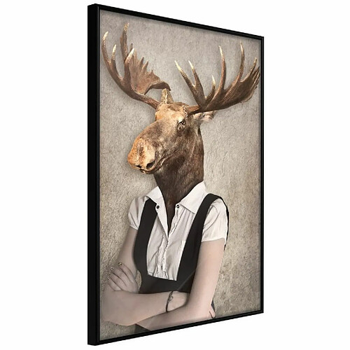 Paris Prix Affiche Murale Encadrée Animal Alter Ego Moose 40 x 60 cm Noir