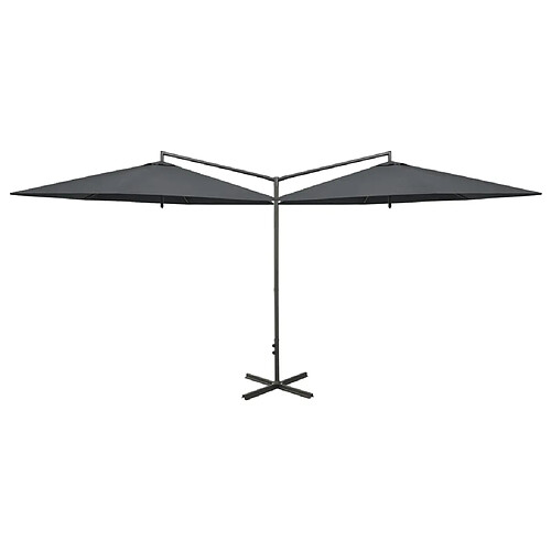 Maison Chic Parasol Jardin | Parasol double avec mat en acier Anthracite 600 cm - GKD26415