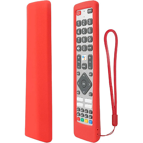 SANAG Housse Coque En Silicone Pour Sharp Aquos Tv Telecommande Shw/Rmc/0133 Shwrmc0133, Etui De Protection Pour Sharp Tv Telecommande, Antiderapage, Antisismique, Lavable-Rouge