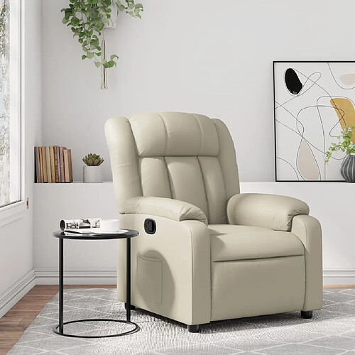 vidaXL Fauteuil inclinable Crème Similicuir