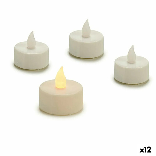 Gift Decor Ensemble de Bougies LED Blanc 4 x 4 x 3,7 cm (12 Unités)