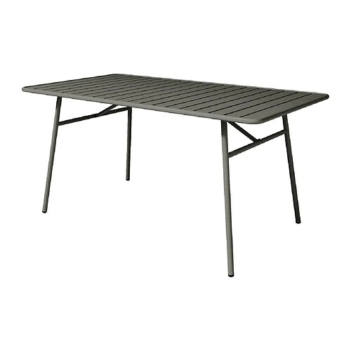 Vente-Unique Table de jardin L.160 cm en métal - Gris foncé - MIRMANDE de MYLIA