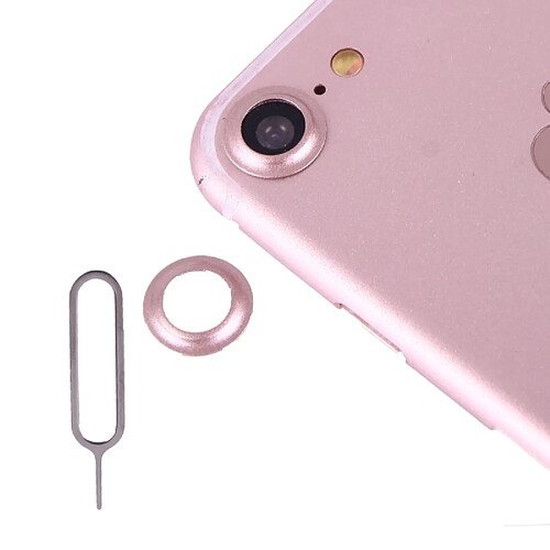 Wewoo Protection appareil photo or rose pour la couverture de de lentille de caméra arrière de iPhone 7 avec l'aiguille