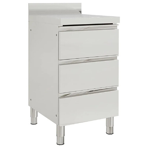 Helloshop26 Armoire de cuisine commerciale 96 cm avec 3 tiroirs acier Inoxydable 02_0000002