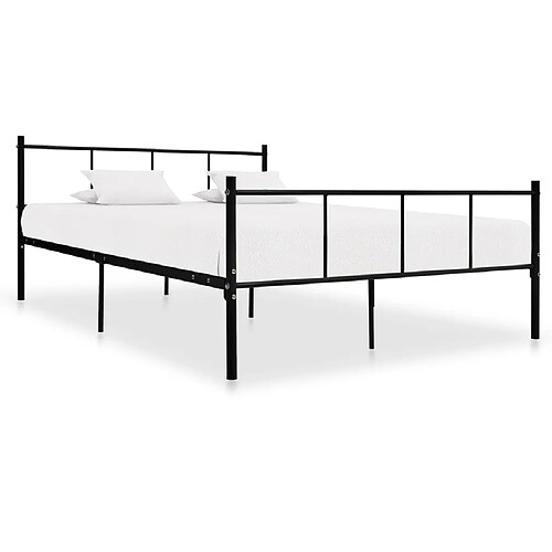 vidaXL Cadre de lit sans matelas noir métal 140x200 cm