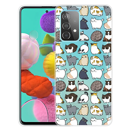 Coque en TPU antichoc, anti-rayures Autocollants de chats pour votre Samsung Galaxy A23 5G