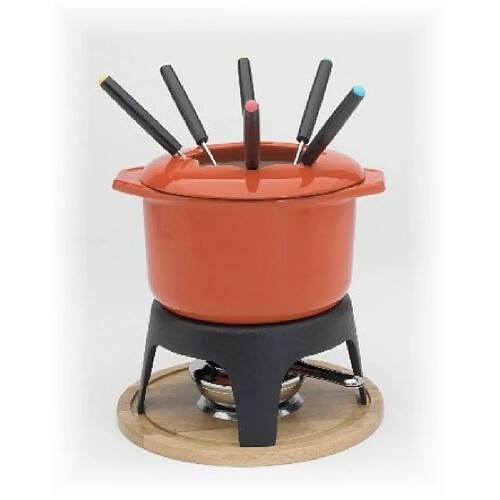 BAUMALU - Service à Fondue Bourguignonne caquelon rouge 17cm