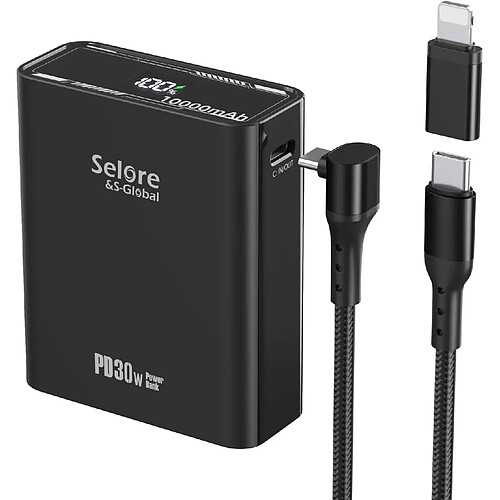 SANAG Batterie Externe, Power Bank 30W Usb C In/Output Charge Rapide Avec Câbles Intégrés, 10000Mah Mini Baterie Externe Chargeur Avec 2 Sorties Pour Smartphones, Tablettes, Ordinateurs Portables Etc