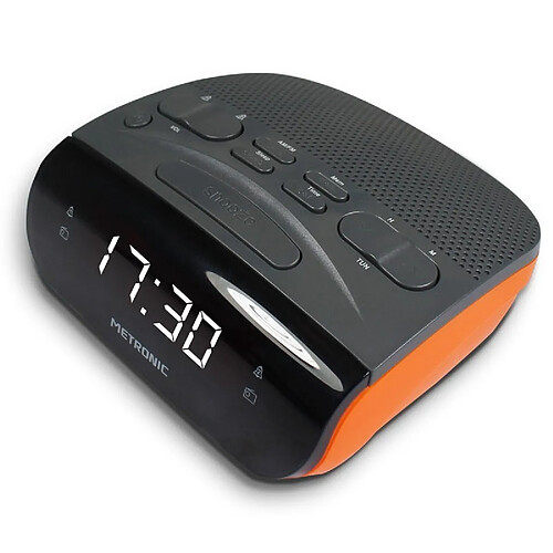 Metronic Radio réveil Duo Colors Double alarme - orange