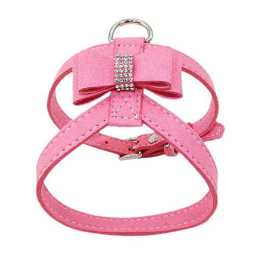 bowknot réglable poitrine sangle ceinture harnais gilet harnais m rose