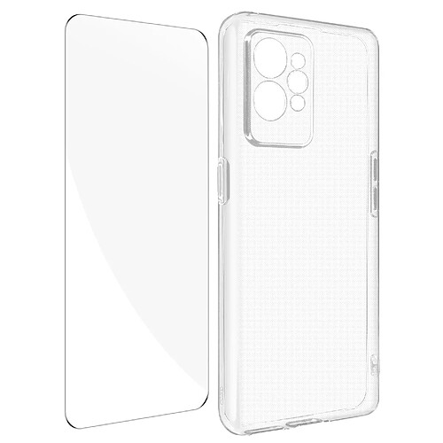 Avizar Coque Realme GT 2 Pro Silicone Souple Film Verre Trempé 9H transparent