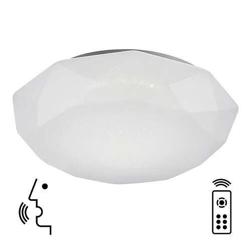 Inspired Plafonnier, LED 80W, 3000-5000K Tunable White, 5200lm, Télécommande, APP, Alexa & Google Voice Control, Blanc, 3 ans de garantie