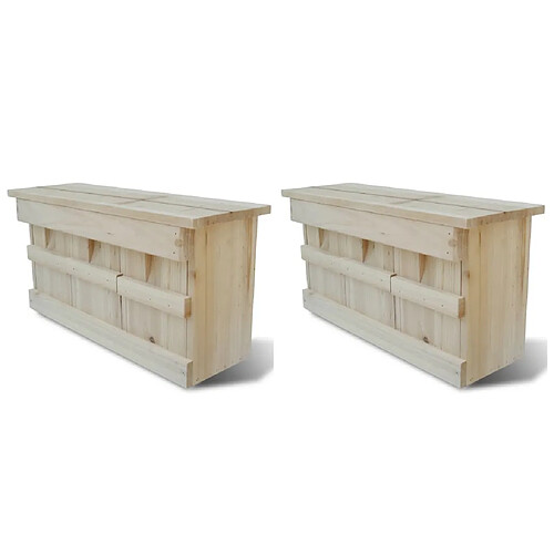 vidaXL Maisons pour moineau 2 pcs Bois 44 x 15,5 x 21,5 cm