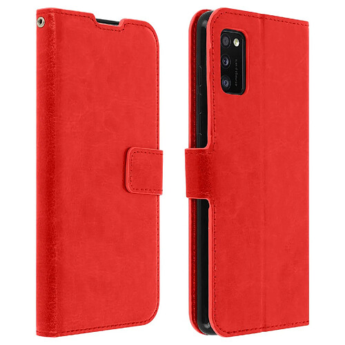 Avizar Housse Samsung Galaxy A41 Porte-carte Fonction Support Rouge