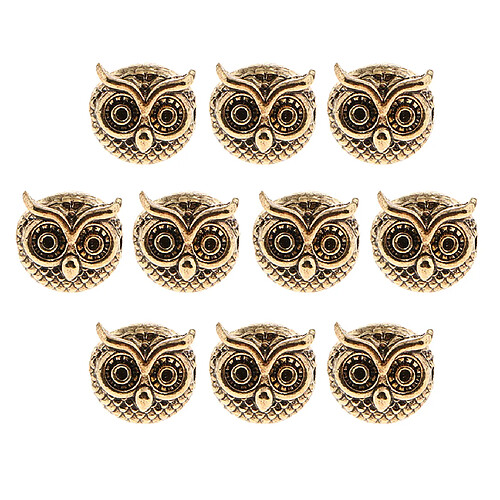 10 pièces en métal hibou bricolage bracelet connecteur entretoise perles de charme or