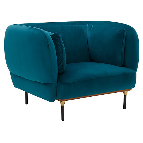 Atmosphera, Createur D'Interieur Fauteuil Velours Isée Bleu canard - Atmosphera