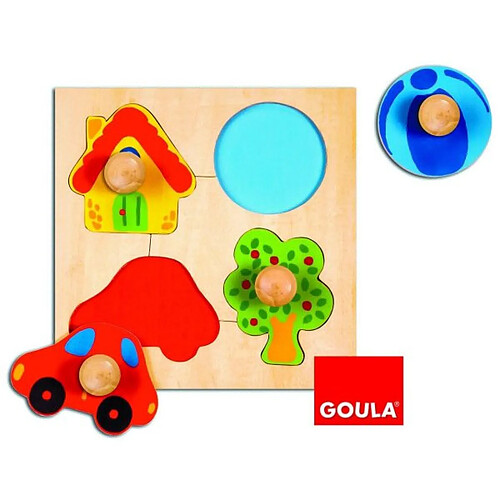 Goula Encastrement 4 pièces en bois : Puzzle couleur