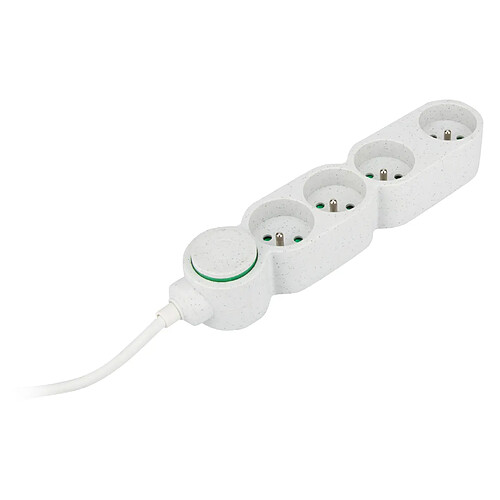 Bloc multiprise écoresponsable 4 prises 2P+T Home Green - Blanc - Zenitech