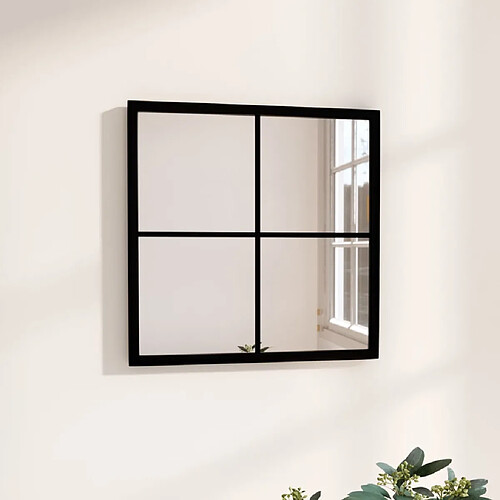 vidaXL Miroir mural Noir 40x40 cm métal