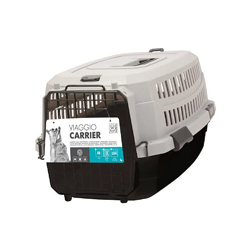 Mpets M-PETS Caisse de transport Viaggio Carrier S - 58,4x38,7x33cm - Noir et gris - Pour chien et chat