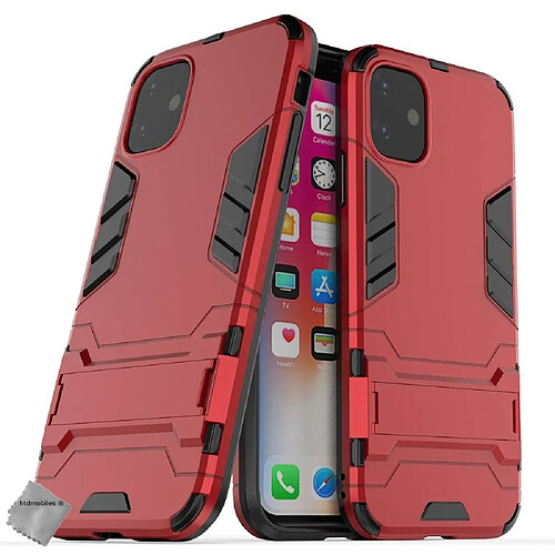 Htdmobiles Coque rigide anti choc pour Apple iPhone 11 + film ecran - ROUGE